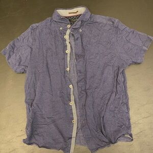 Ted Baker Navy Dot Short-Sleeve Button-Down Shirt